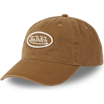 Von Dutch Curved Brim LOG ARG Brown Adjustable Cap