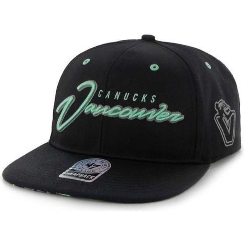 47-brand-flat-brim-script-logo-vancouver-canucks-nhl-black-snapback-cap