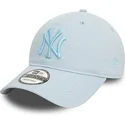 new-era-curved-brim-blue-logo-9twenty-league-essential-new-york-yankees-mlb-light-blue-adjustable-cap