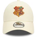 new-era-curved-brim-9forty-harry-potter-hogwarts-beige-adjustable-cap