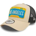 new-era-a-frame-license-plate-cities-and-beaches-los-angeles-beige-and-black-trucker-hat