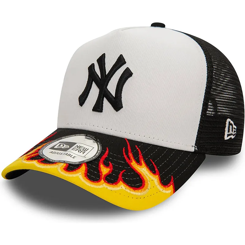 mutsid-kumer-valge-snapback-a-frame-flame-new-york-yankees-mlb-new-era
