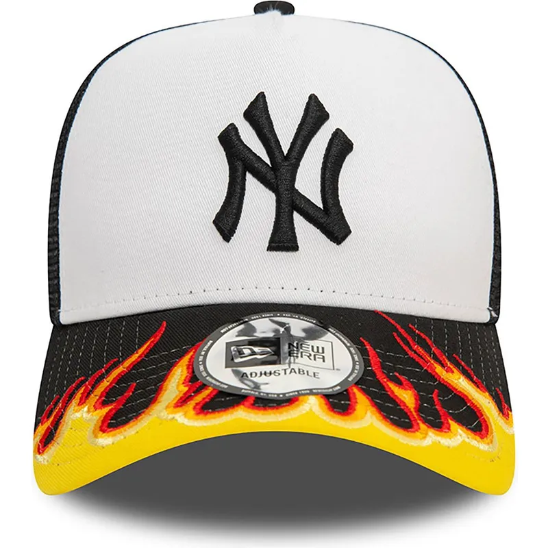 mutsid-kumer-valge-snapback-a-frame-flame-new-york-yankees-mlb-new-era