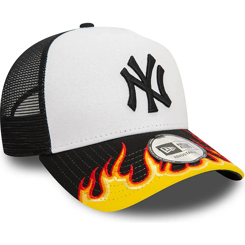 mutsid-kumer-valge-snapback-a-frame-flame-new-york-yankees-mlb-new-era