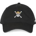 capslab-curved-brim-straw-hat-pirates-skucd-one-piece-black-adjustable-cap