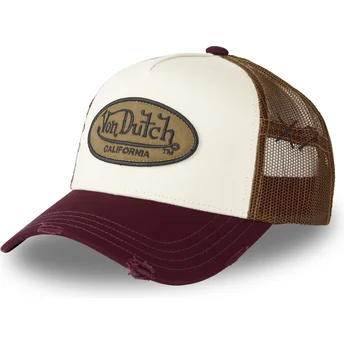 Von Dutch MUBU Beige, Red and Brown Trucker Hat