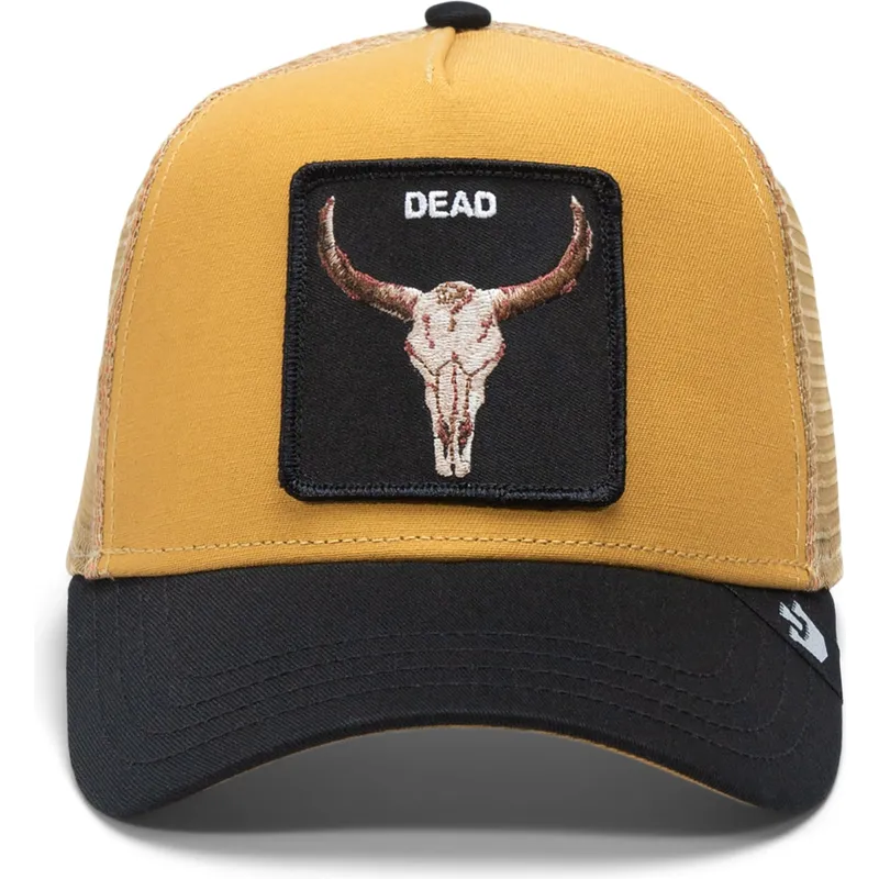 mutsid-kumer-kollane-snapback-the-dead-skull-eco-brutalism-the-farm-goorin-bros