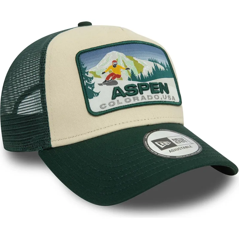 mutsid-kumer-roheline-snapback-a-frame-ski-patch-aspen-ciudades-y-playas-new-era