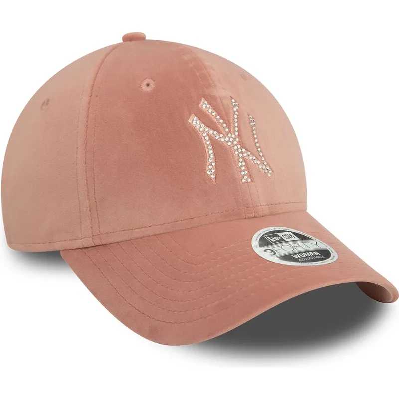 mutsid-kumer-roosa-reguleeritav-9forty-velour-diamante-new-york-yankees-mlb-new-era