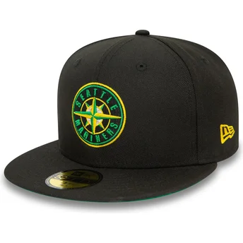 New Era Flat Brim 59FIFTY Coop Seattle Mariners MLB Black Fitted Cap