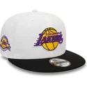 new-era-flat-brim-9fifty-white-crown-patch-los-angeles-lakers-nba-white-and-black-snapback-cap