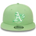 new-era-flat-brim-9fifty-world-series-patch-oakland-athletics-mlb-light-green-snapback-cap