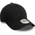 new-era-curved-brim-black-logo-39thirty-monochrome-los-angeles-dodgers-mlb-black-fitted-cap