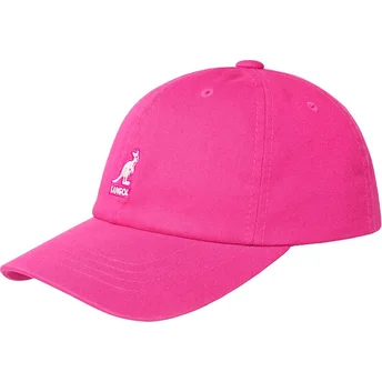 Kangol Curved Brim Washed Baseball Electric Pink Adjustable Cap