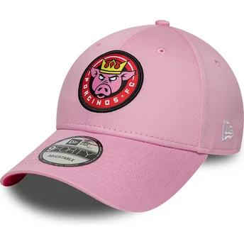 Cap kumer pink adjustable strap 9FORTY Core Porcinos FC Kings League New Era