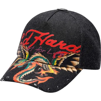 Cap kumer black adjustable strap Ed Hardy
