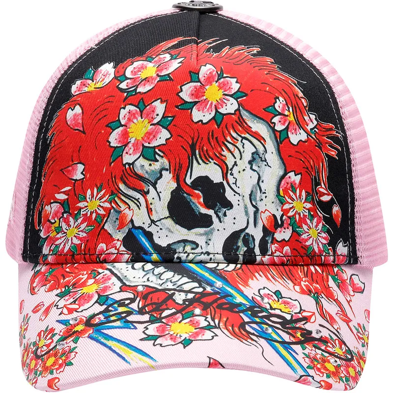 mutsid-kumer-roosa-snapback-ghost-ed-hardy
