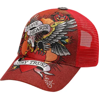 Mütsid kumer punane snapback Brave Hearts Ed Hardy