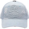 mutsid-kumer-sinine-reguleeritav-denim-embossed-skull-ed-hardy