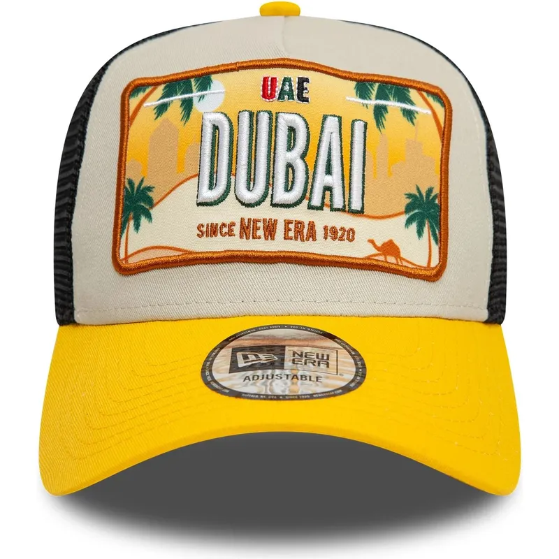 mutsid-kumer-kollane-snapback-9forty-a-frame-license-plate-dubai-ciudades-y-playas-new-era