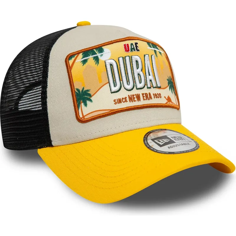 mutsid-kumer-kollane-snapback-9forty-a-frame-license-plate-dubai-ciudades-y-playas-new-era