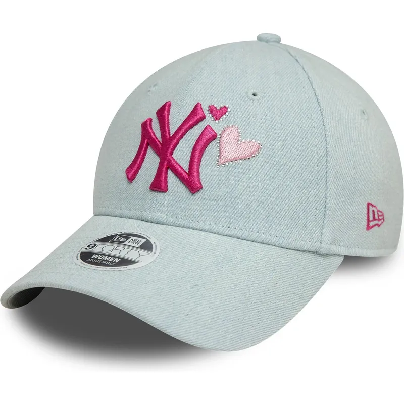 mutsid-kumer-sinine-reguleeritav-rosa-9forty-denim-icon-heart-new-york-yankees-mlb-new-era
