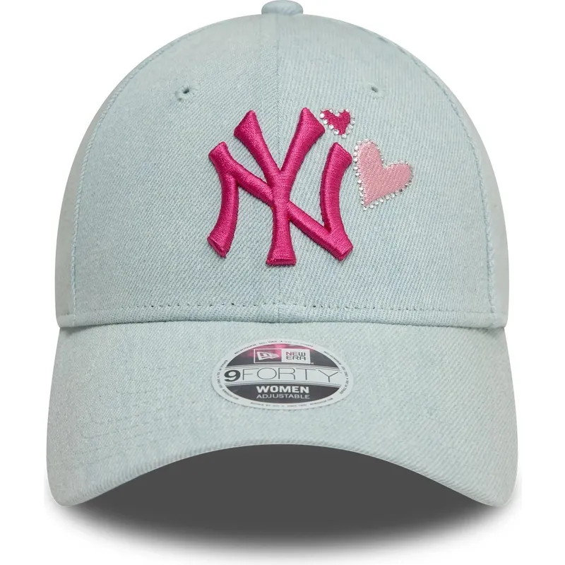 mutsid-kumer-sinine-reguleeritav-rosa-9forty-denim-icon-heart-new-york-yankees-mlb-new-era