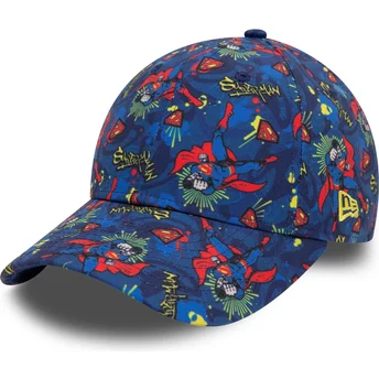 Cap kumer navy blue adjustable strap lastele 9FORTY All Over Print Superman DC Comics New Era