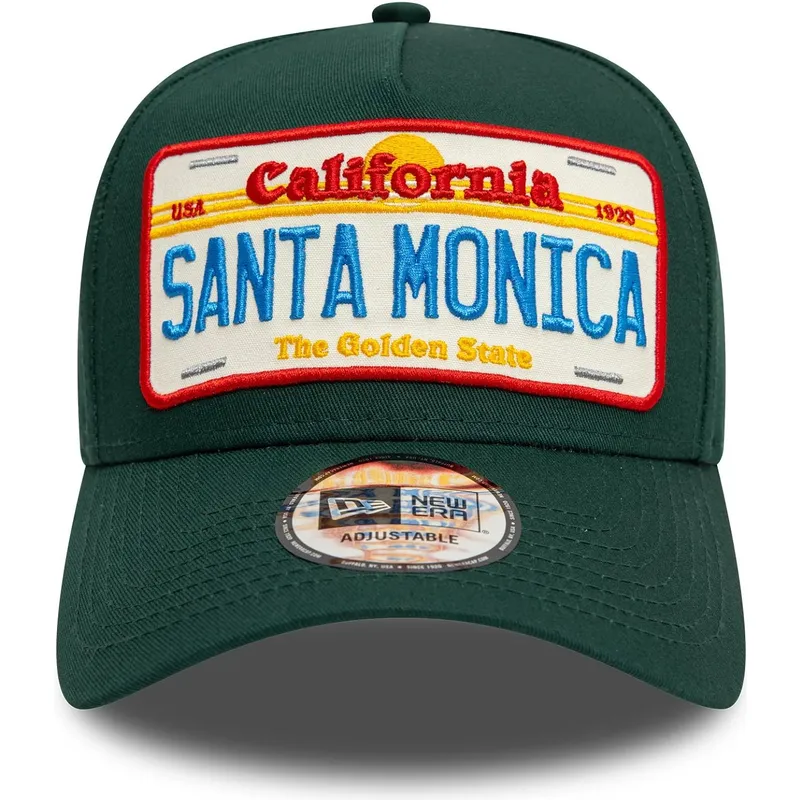 mutsid-kumer-roheline-snapback-9forty-a-frame-license-plate-santa-monica-ciudades-y-playas-new-era