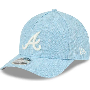 New Era Curved Brim 9FORTY M-Crown A Frame Cotton Weave Atlanta Braves MLB Light Blue Snapback Cap