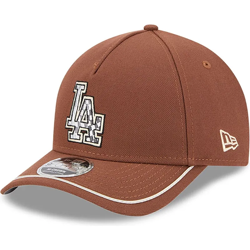 cap-kumer-brown-snapback-9forty-m-crown-a-frame-motorsport-los-angeles-dodgers-mlb-new-era