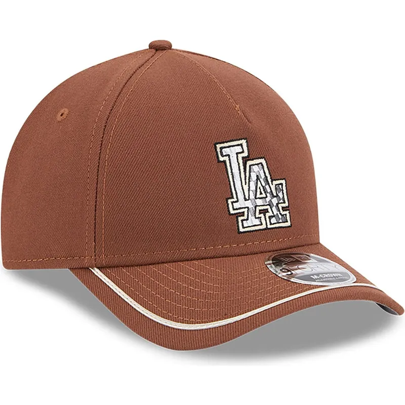 cap-kumer-brown-snapback-9forty-m-crown-a-frame-motorsport-los-angeles-dodgers-mlb-new-era