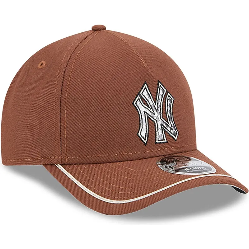 cap-kumer-brown-snapback-9forty-m-crown-a-frame-motorsport-new-york-yankees-mlb-new-era