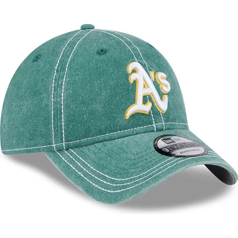 mutsid-kumer-roheline-reguleeritav-9twenty-washed-contrast-oakland-athletics-mlb-new-era