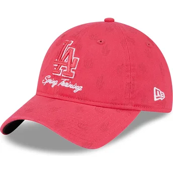 Cap kumer pink adjustable strap 9TWENTY Pattern Spring Training Fan Pack 2025 Los Angeles Dodgers MLB New Era