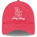 new-era-curved-brim-women-9twenty-pattern-spring-training-fan-pack-2025-los-angeles-dodgers-mlb-pink-adjustable-cap