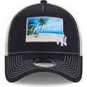 new-era-9forty-a-frame-patch-spring-training-fan-pack-2025-new-york-yankees-mlb-navy-blue-and-white-trucker-hat