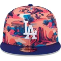 new-era-flat-brim-9fifty-printed-spring-training-fan-pack-2025-los-angeles-dodgers-mlb-multicolor-snapback-cap