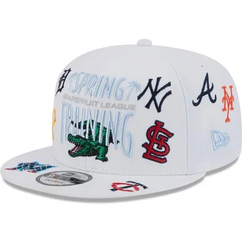 mutsid-lame-valge-snapback-9fifty-scatter-spring-training-fan-pack-2025-mlb-new-era