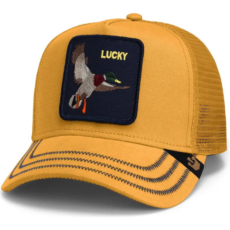 mutsid-kumer-kollane-snapback-lucky-gotta-be-quicker-core-canvas-the-farm-goorin-bros