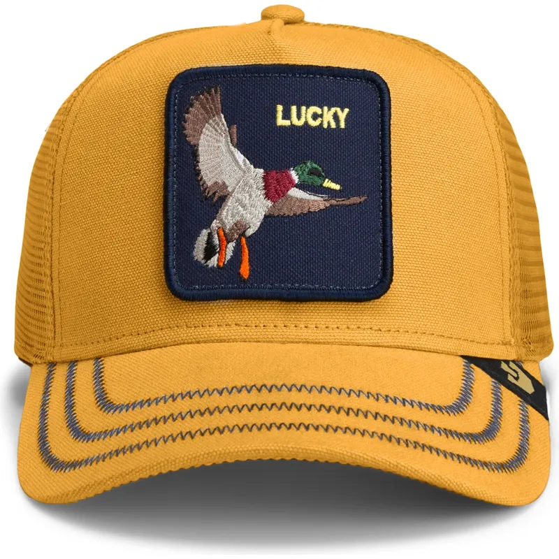 mutsid-kumer-kollane-snapback-lucky-gotta-be-quicker-core-canvas-the-farm-goorin-bros