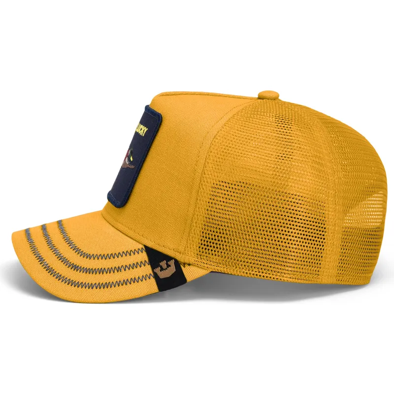 mutsid-kumer-kollane-snapback-lucky-gotta-be-quicker-core-canvas-the-farm-goorin-bros