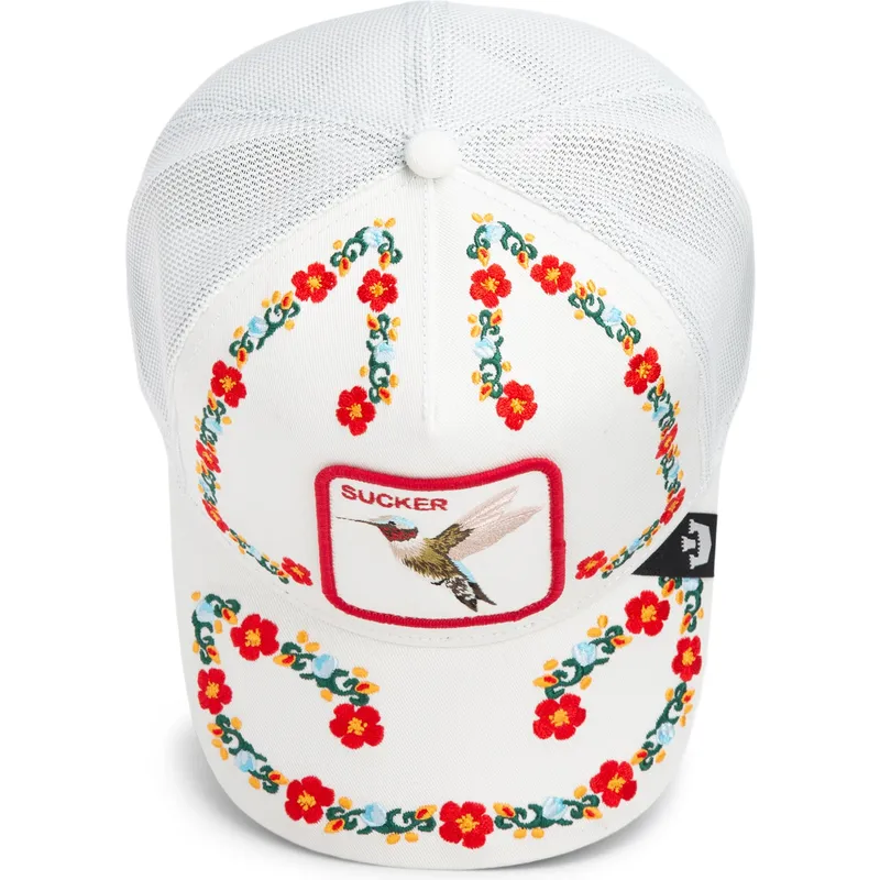 mutsid-kumer-valge-snapback-goorin-bros-hummingbird-sucker-necessary-nectar-flora-fauna-the-farm-white-hat-the-farm-goorin-bros
