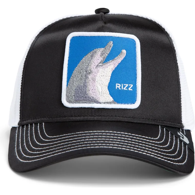 cap-kumer-black-snapback-goorin-bros-dolphin-rizz-rizzky-bizznizz-great-escape-the-farm-black-and-white-hat-the-farm-de-goorin-b