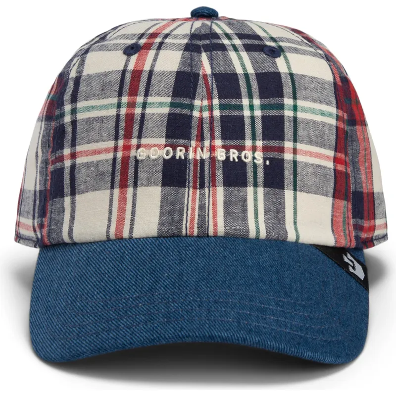 mutsid-kumer-meresinine-snapback-goorin-bros-curved-brim-raised-in-a-barn-papa-cap-madras-the-farm-navy-blue-and-red-cap-the-far