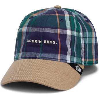 Mütsid kumer mitmevärviline snapback Goorin Bros. Curved Brim Hardly Working Papa Cap Madras The Farm Navy Blue and Brown Cap The Farm de Goorin Bros.