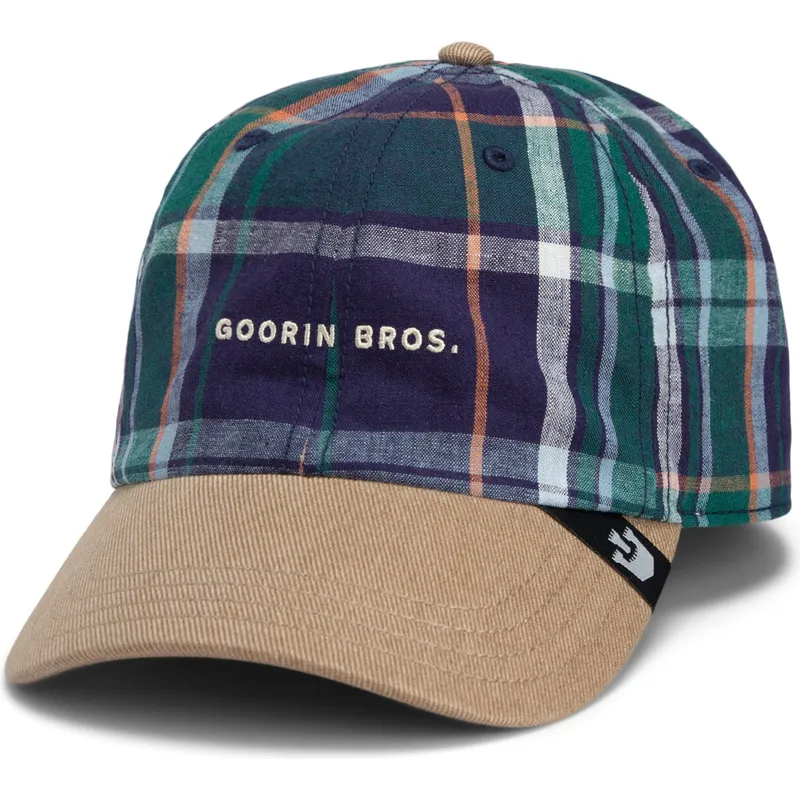 mutsid-kumer-mitmevarviline-snapback-goorin-bros-curved-brim-hardly-working-papa-cap-madras-the-farm-navy-blue-and-brown-cap-the mutsid-kumer-mitmevarviline-snapback-goorin-bros-curved-brim-hardly-working-papa-cap-madras-the-farm-navy-blue-and-brown-cap-the