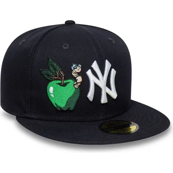 New Era Flat Brim 59FIFTY Food Icon New York Yankees MLB Navy Blue Fitted Cap