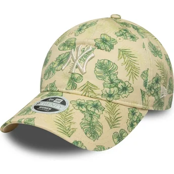 Cap kumer beige adjustable strap 9TWENTY All Over Print Tropical New York Yankees MLB New Era