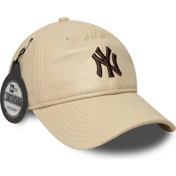 Mütsid kumer beež reguleeritav 9TWENTY Leather New York Yankees MLB New Era